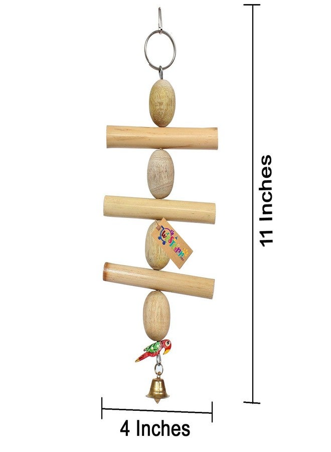 Western Era Playful Gym Natural Wooden Bead Hanging Swing Toy for Birds - Image 2
